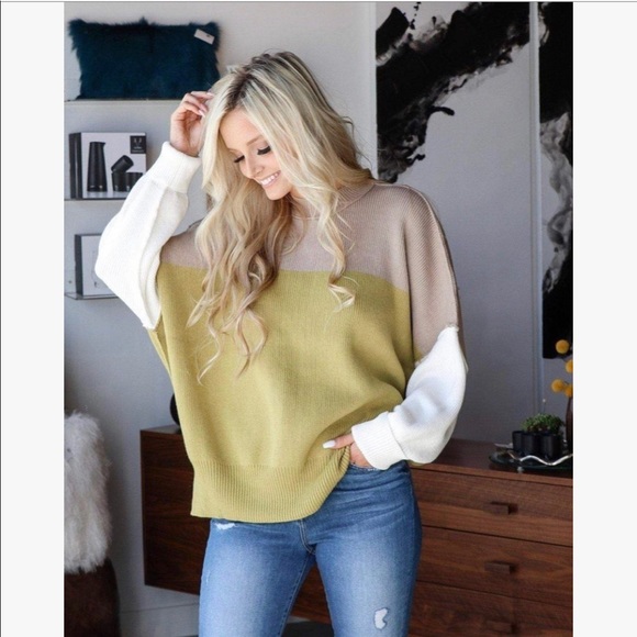 Color Block Tunic Sweater | Poshmark